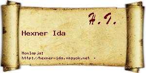 Hexner Ida névjegykártya